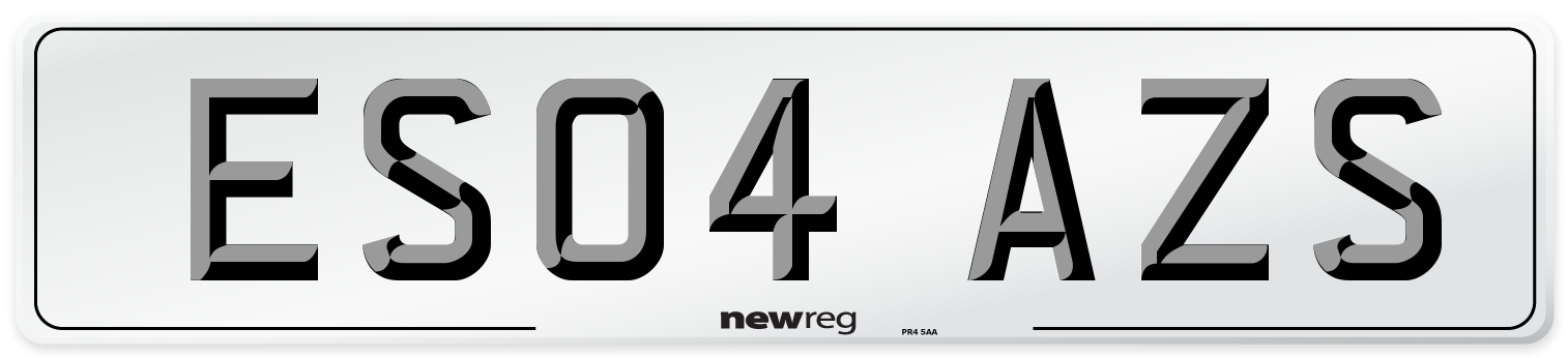 ES04 AZS Number Plate from New Reg